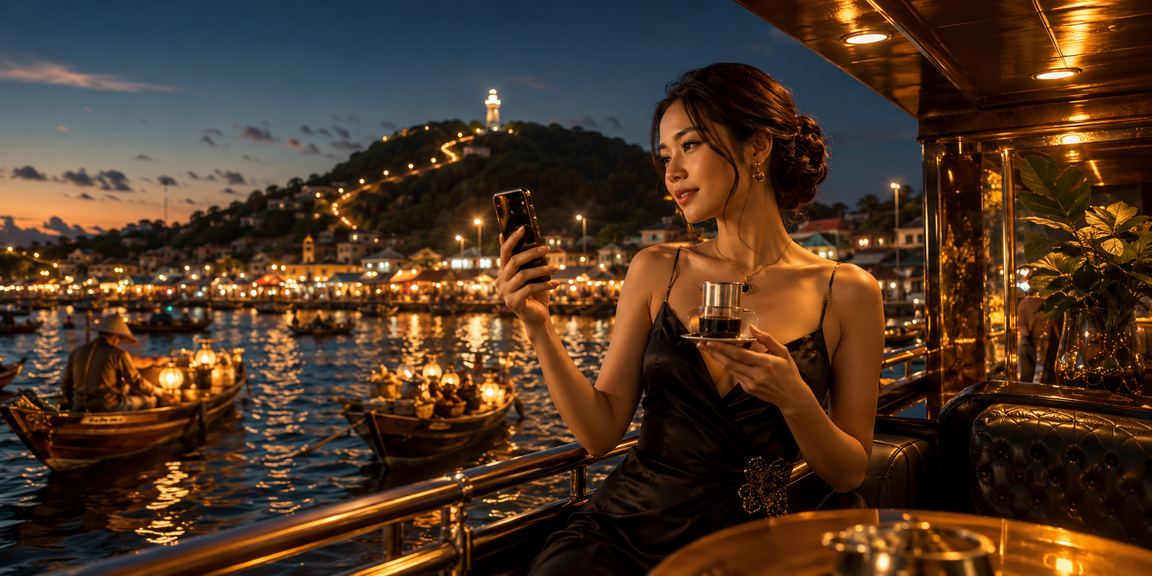 Cảnh sòng bài sôi động tại Việt Nam với ánh đèn lung linh và người chơi tham gia cá cược